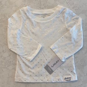 Carter’s 12m long sleeve shirt w/ metallic hearts